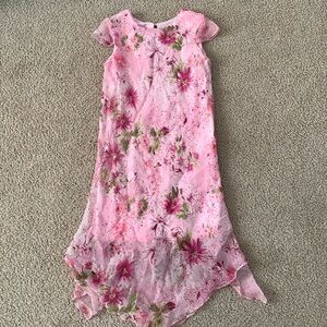 Amy Byer California | Girls Pink floral dress | Easter Spring Dress. Sz 6. flaw
